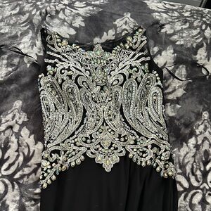 Nina Canacci Black Dress with Silver Embellishments